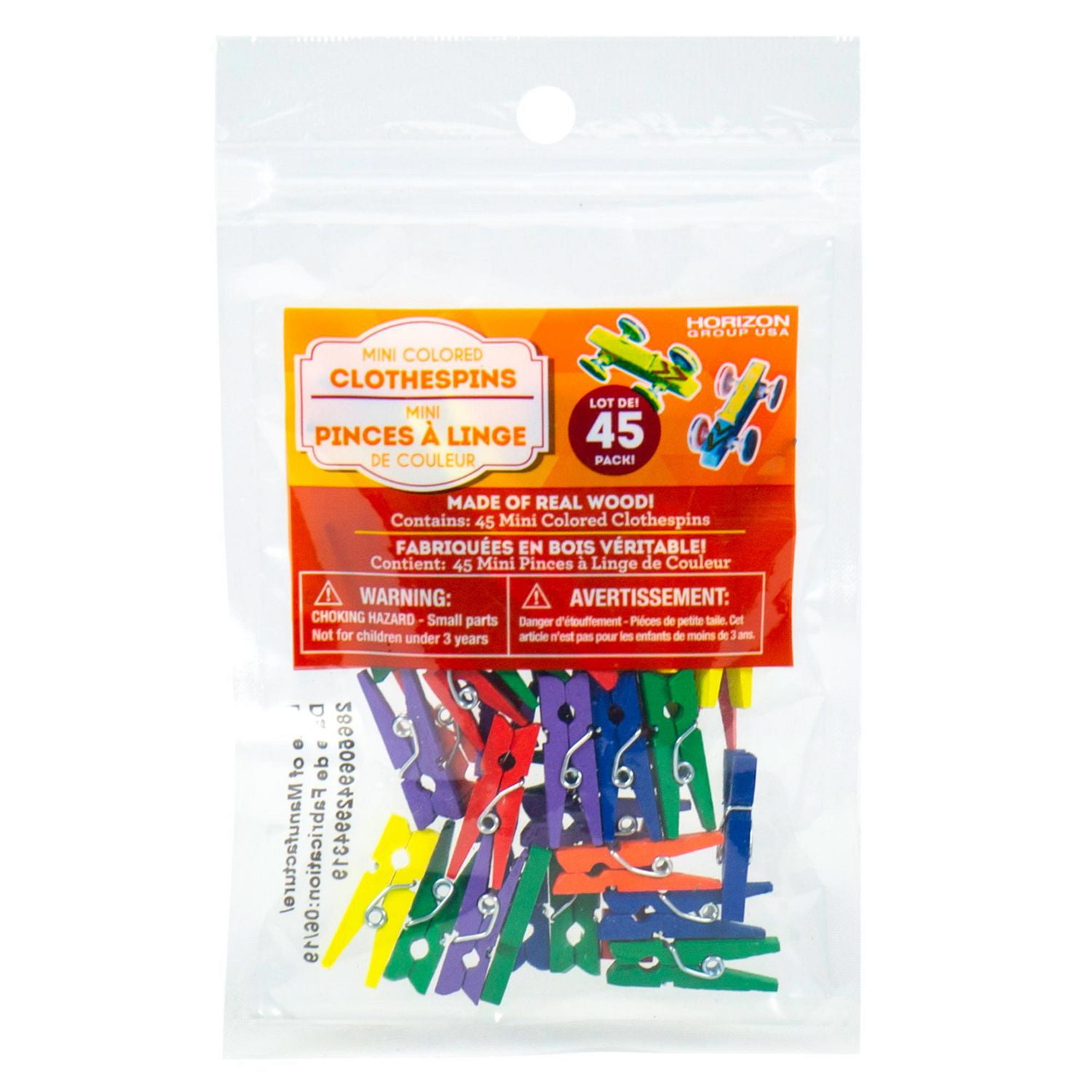 Small Wooden Colored Clothespins, 45 ct. Walmart Canada