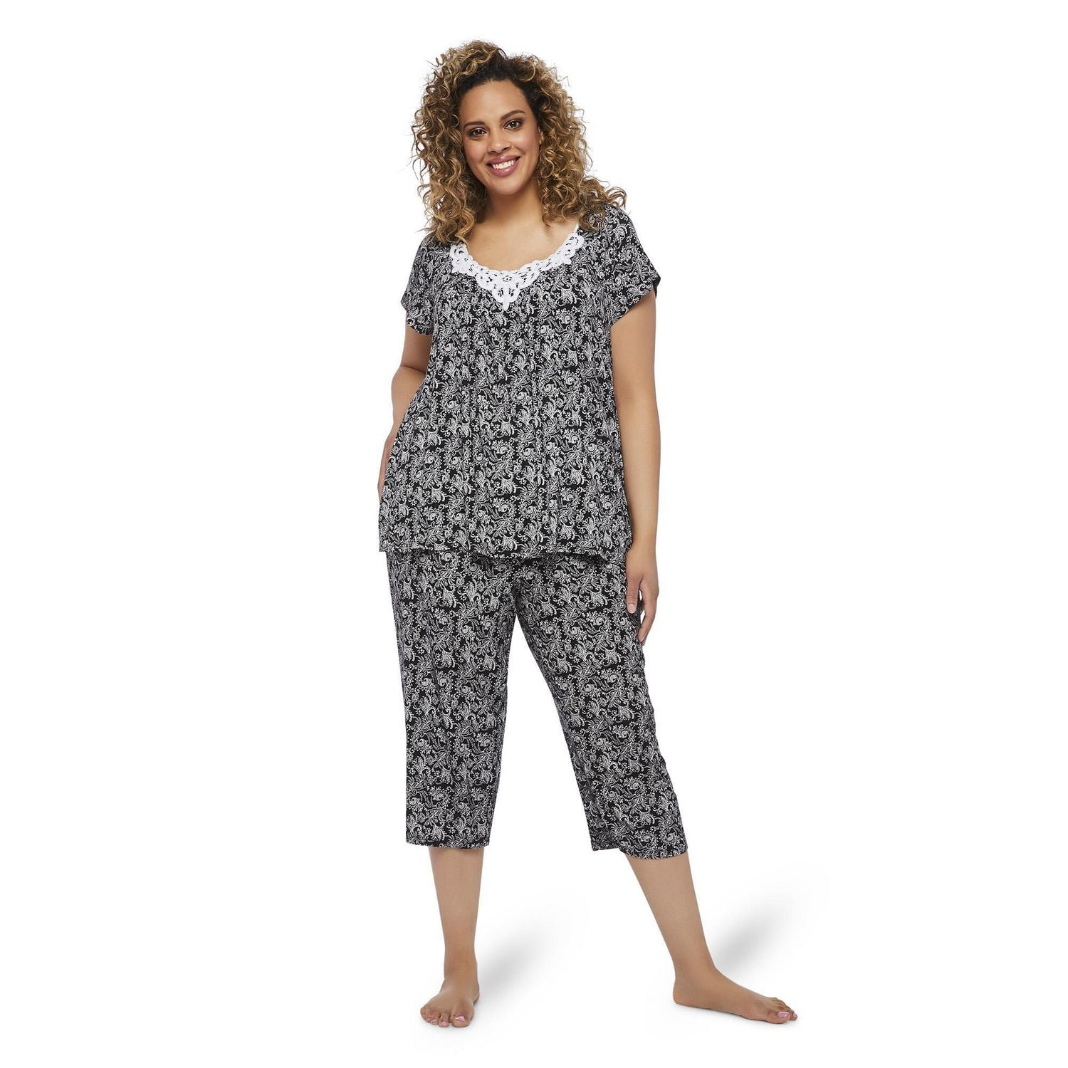 v neck pajama set