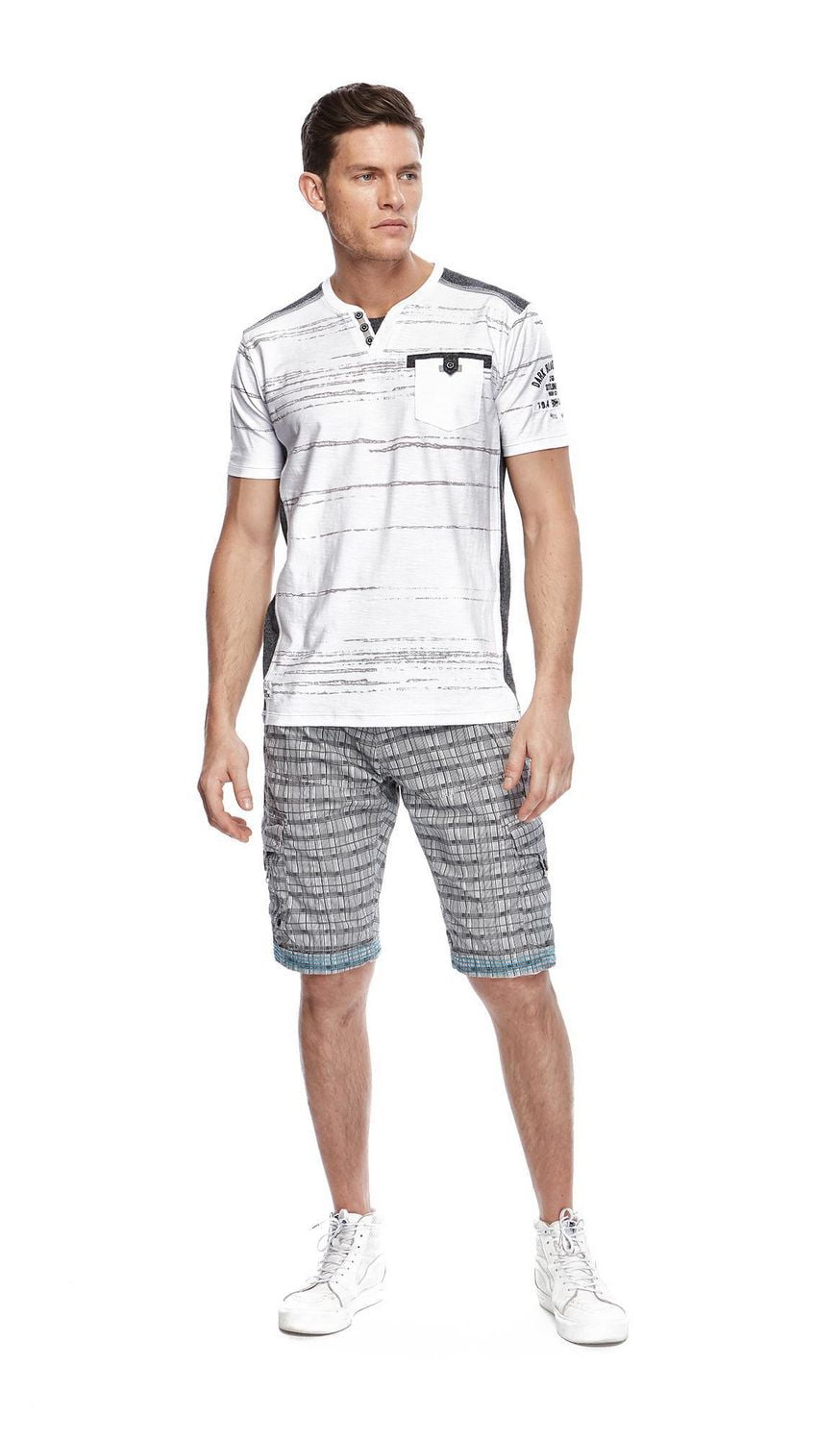 Dark Black Men's Belted Cargo Shorts