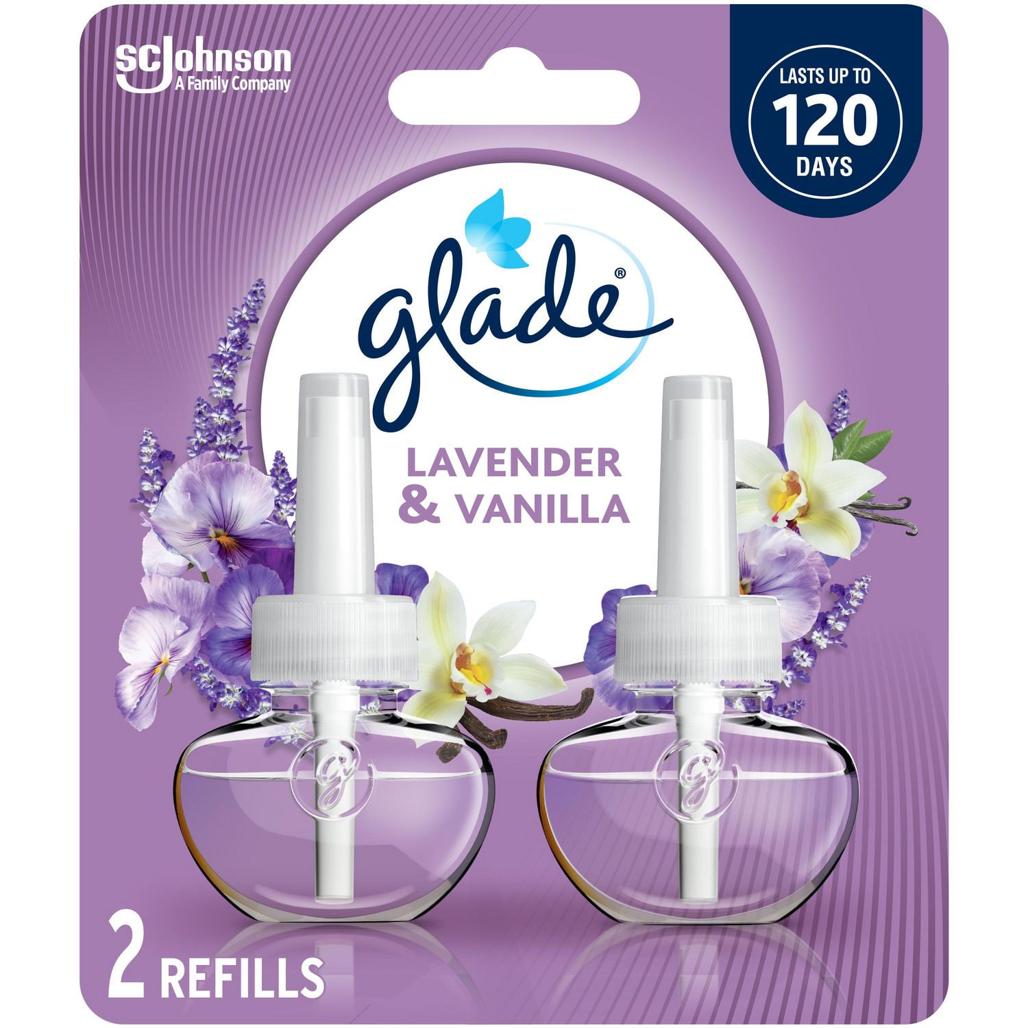 Glade PlugIns Scented Oil Air Freshener Refill, Lavender & Vanilla, 2