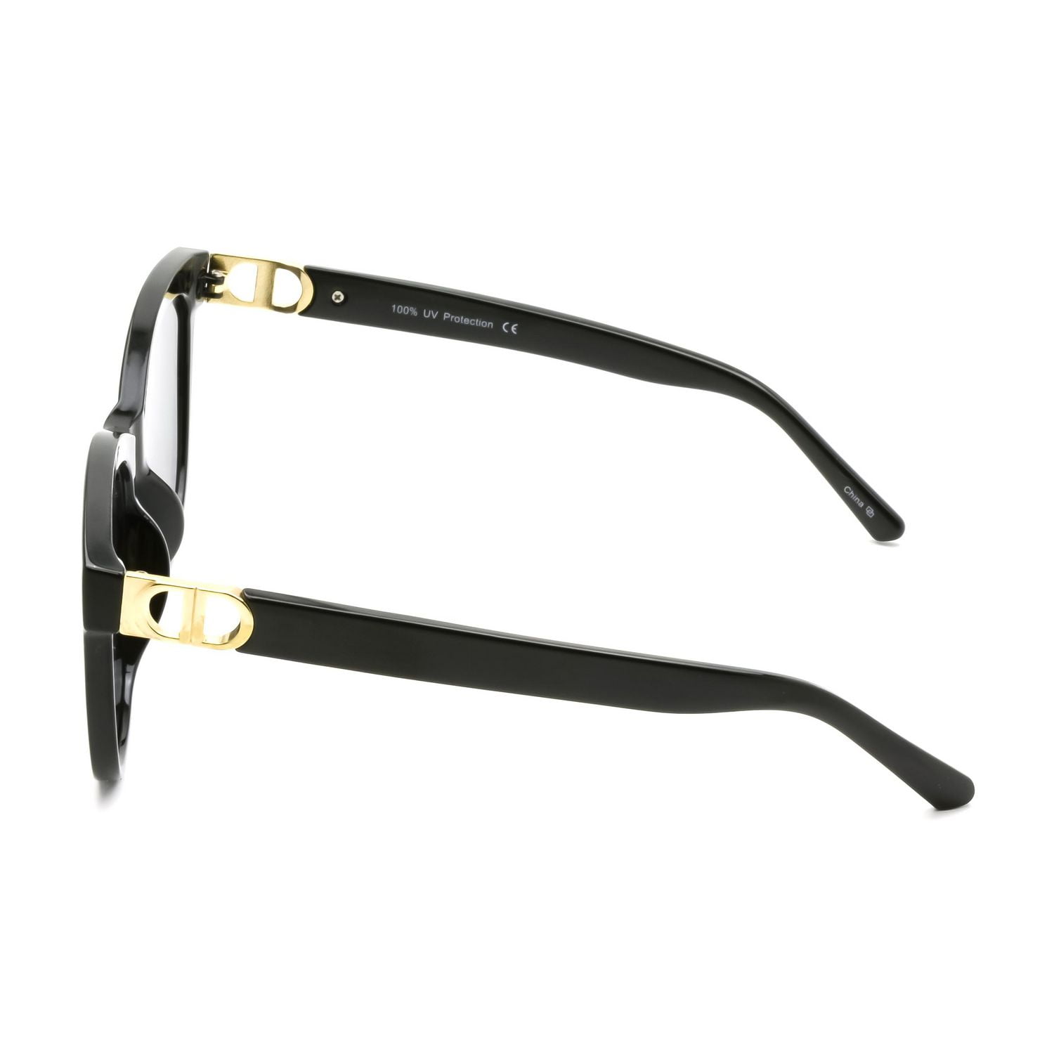 Lunettes de soleil carrées noires pour femmes Time & Tru