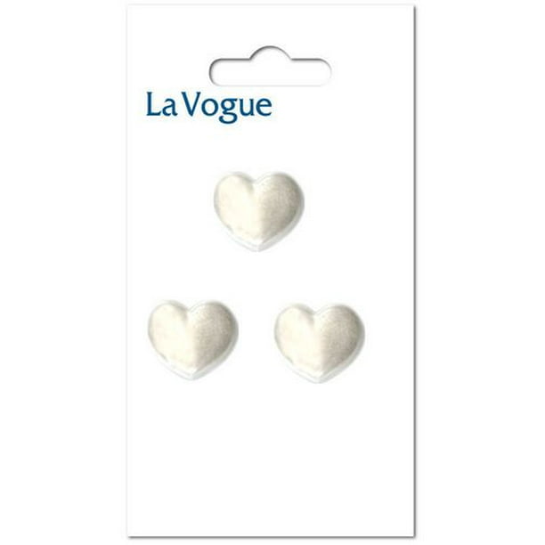 15 mm Bouton à tige La Vogue - Perle de couleur Coeur Les boutons et les fermetures La Vogue offre un assortiment mode et contemporain de styles et de couleurs.