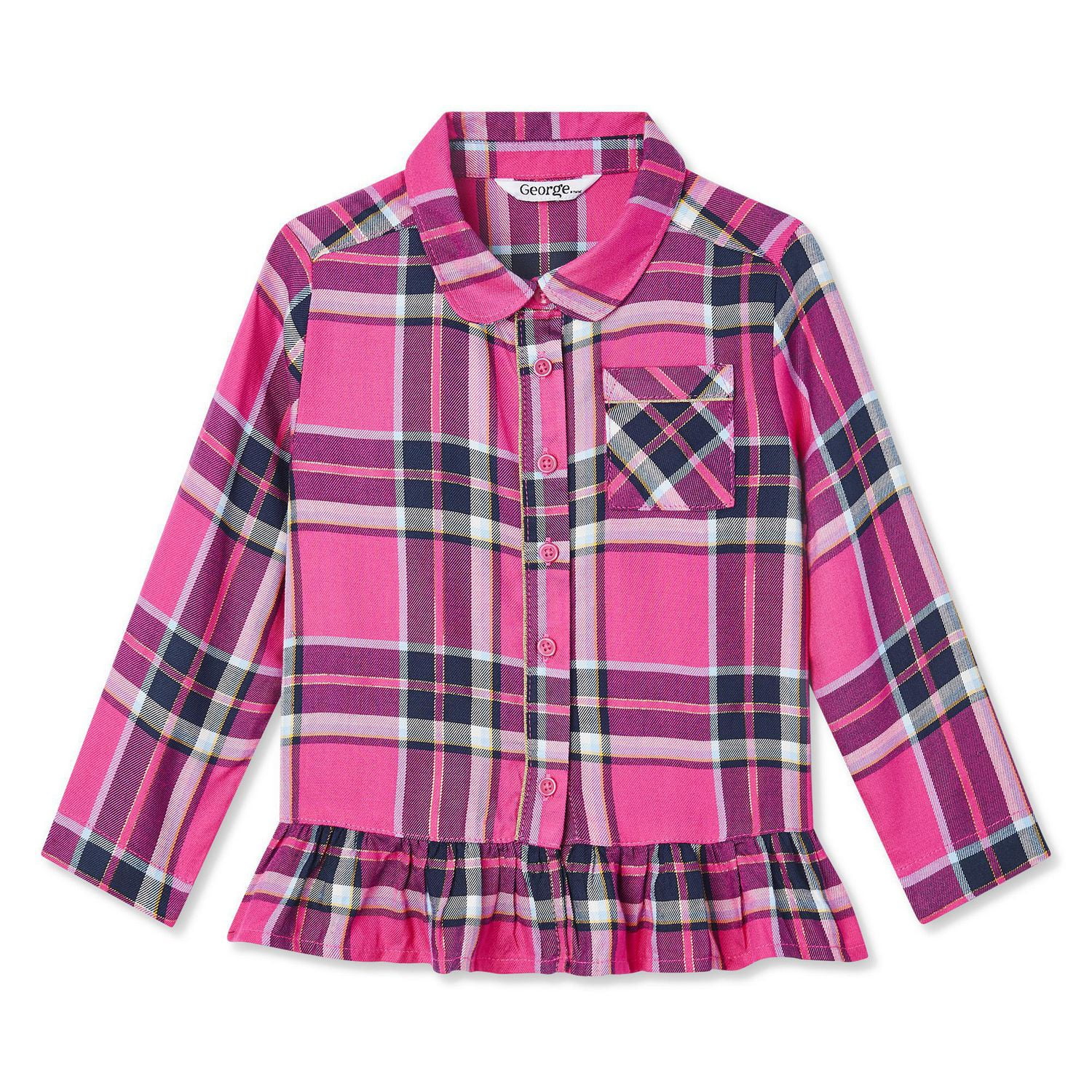 Toddler Girls' Ruffle Flannel Shirt Walmart Canada
