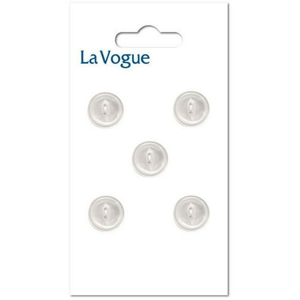 12 mm Bouton La Vogue 2-trous - Blanc Les boutons et les fermetures La Vogue offre un assortiment mode et contemporain de styles et de couleurs.