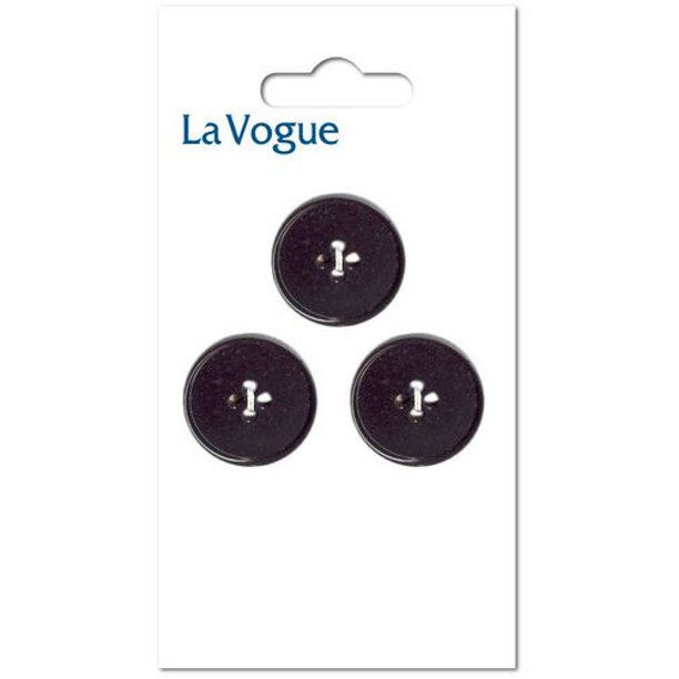 15 mm Bouton La Vogue 4-trous - Noir