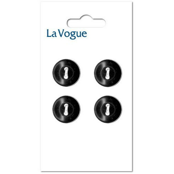 14 mm Bouton La Vogue 2-trous - Noir Les boutons et les fermetures La Vogue offre un assortiment mode et contemporain de styles et de couleurs.