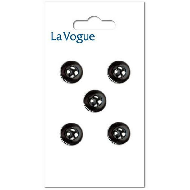 12 mm Bouton La Vogue 4-trous - Noir Les boutons et les fermetures La Vogue offre un assortiment mode et contemporain de styles et de couleurs.