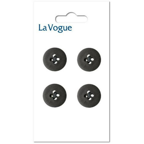 14 mm Bouton La Vogue 4-trous - Noir Les boutons et les fermetures La Vogue offre un assortiment mode et contemporain de styles et de couleurs.