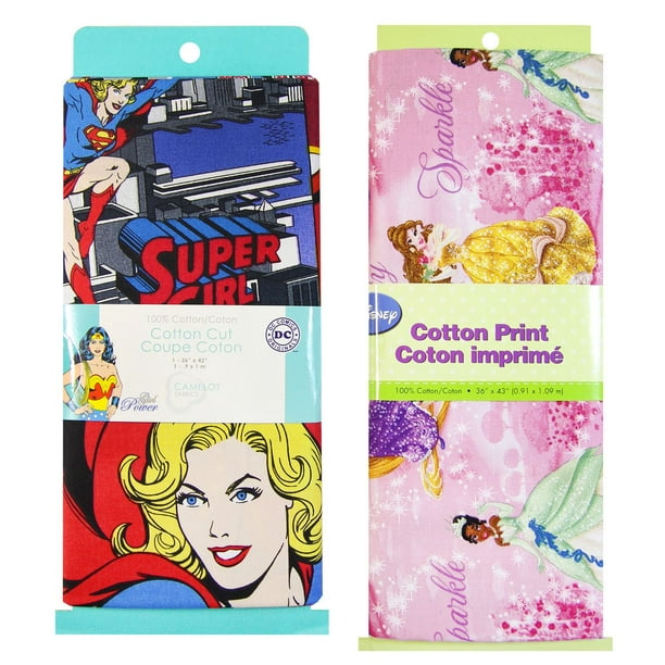 Ens. paq. de tissu en coton Fabric Creations à imprimé DC Comics & Disney