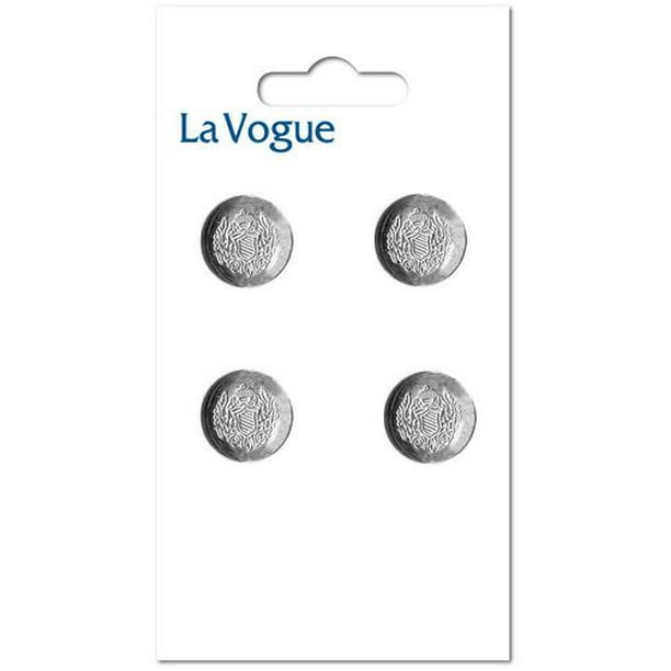 15 mm Bouton à tige La Vogue - Couleur Argent Les boutons et les fermetures La Vogue offre un assortiment mode et contemporain de styles et de couleurs.