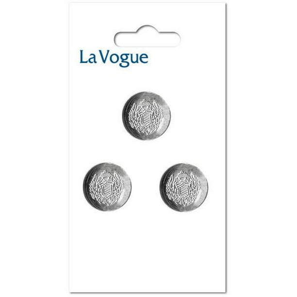 22 mm Bouton à tige La Vogue - Couleur Argent Les boutons et les fermetures La Vogue offre un assortiment mode et contemporain de styles et de couleurs.