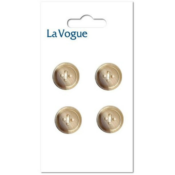 15 mm Bouton La Vogue 4 -trous - Beige Clair