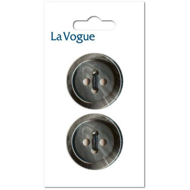 25 mm Bouton La Vogue 4-trous - Gris Foncé Les boutons et les fermetures La Vogue offre un assortiment mode et contemporain de styles et de couleurs.