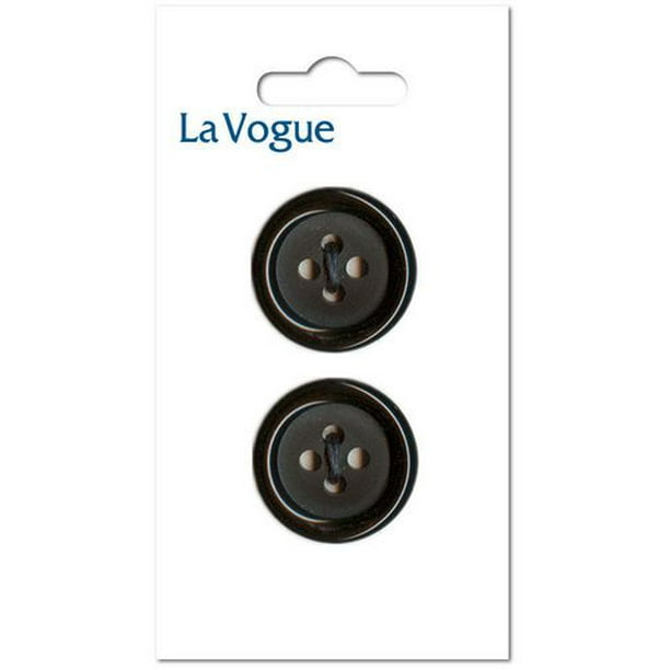25 mm Bouton La Vogue 4-trous - Noir Les boutons et les fermetures La Vogue offre un assortiment mode et contemporain de styles et de couleurs.