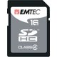 Carte à mémoire SD CL4 d'Emtec de 16 Go de la collection d'argent – image 1 sur 1