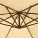 Parasol carré en porte-à-faux de 3,04 x 3,04 m (10 x 10 pi) avec toile acrylique Sunbrella de couleur beige avec lambrequin Santorini II d'Island Umbrella – image 5 sur 8