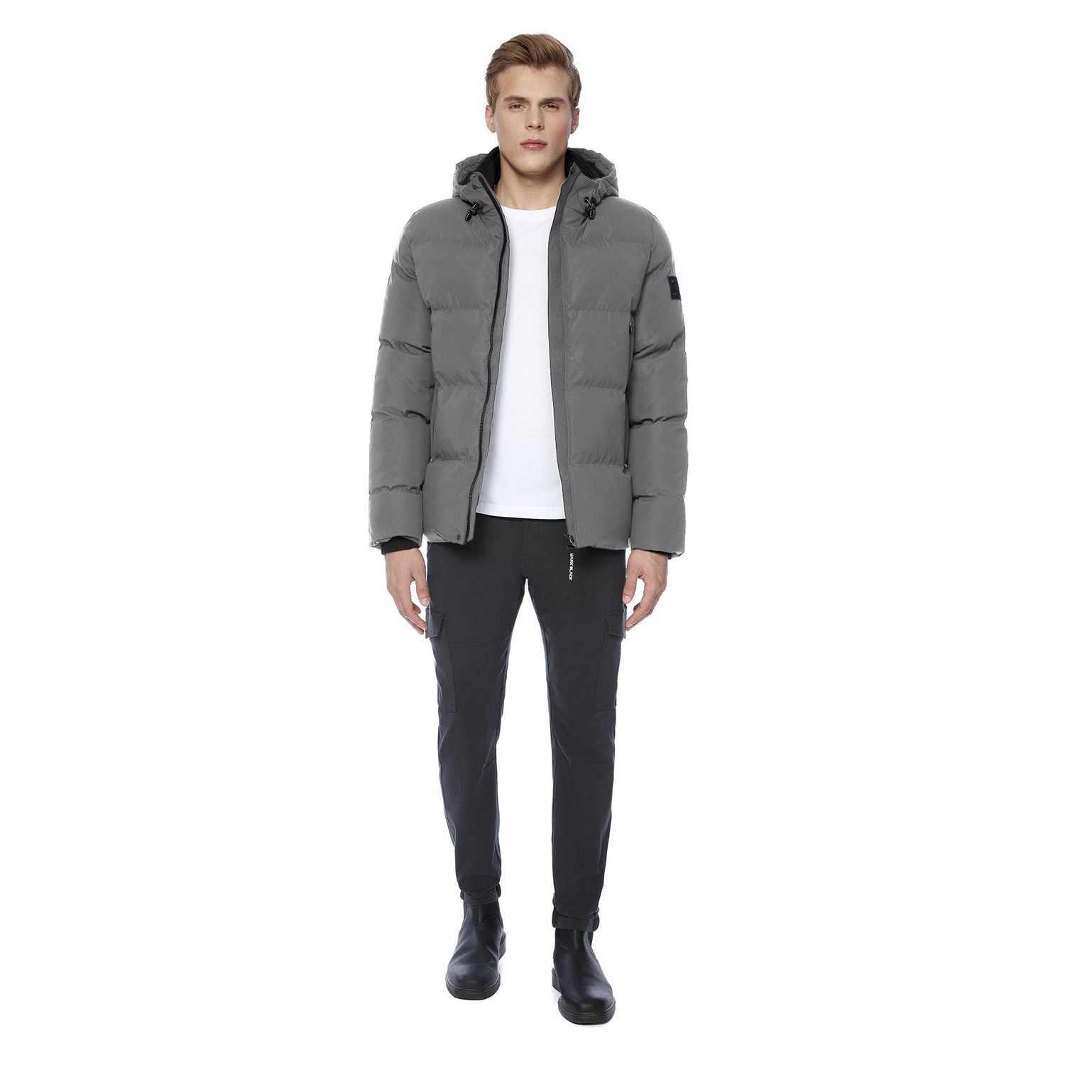 Manteau d'hiver matelassé pour hommes Dark Black