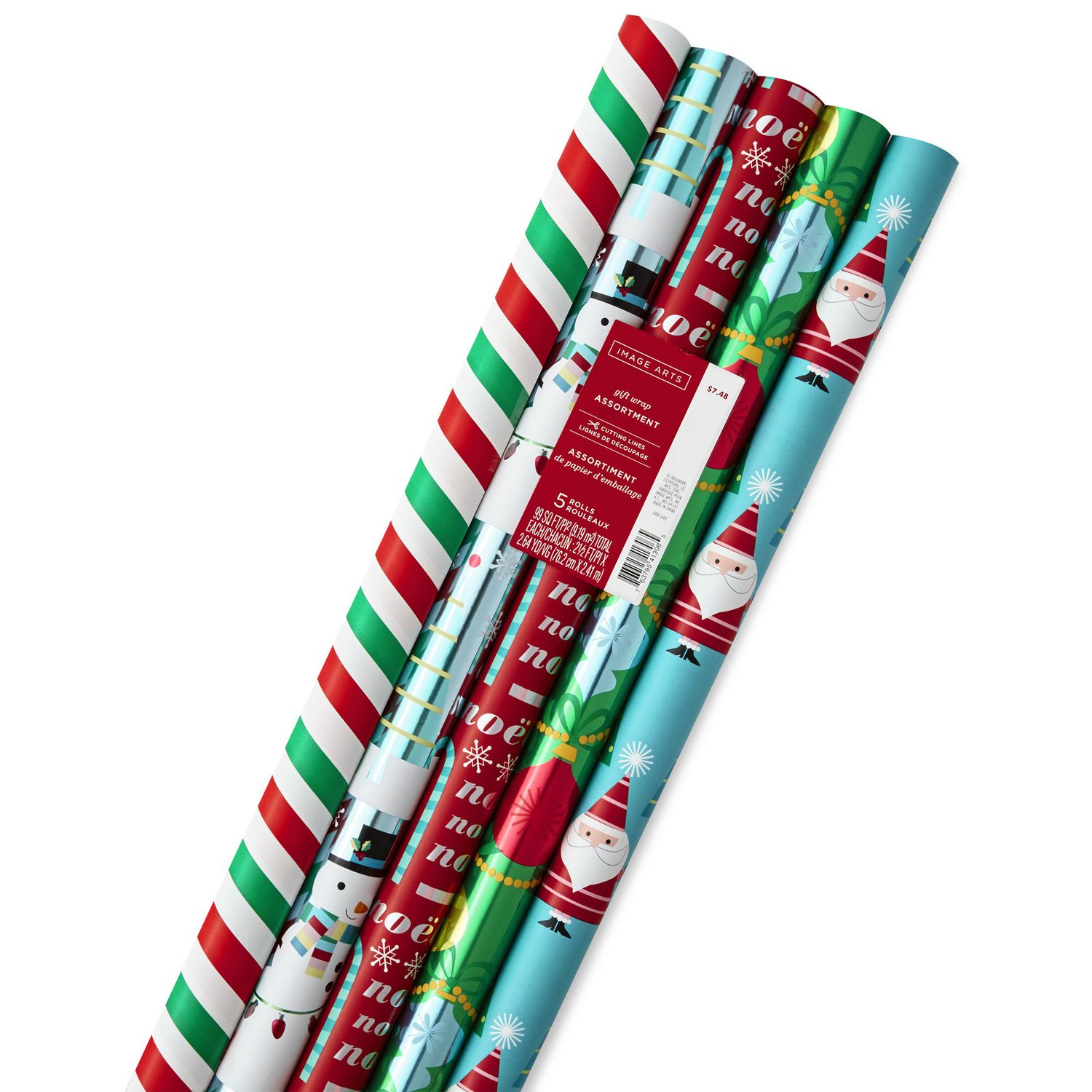 Image Arts 30" Fun and Festive Christmas Wrapping Paper Rolls, Pack of