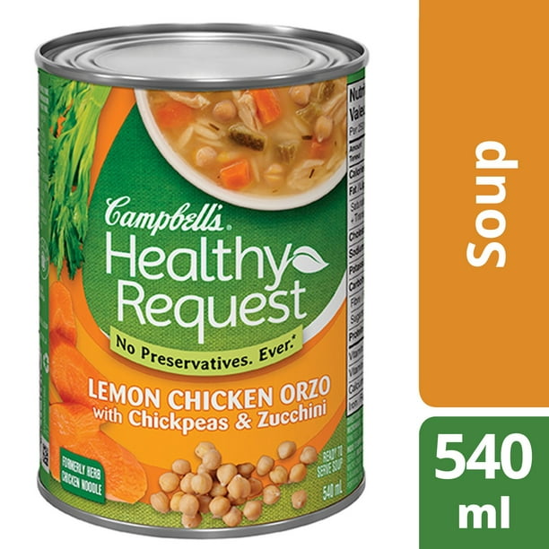 Soupe de poulet aux nouilles et aux herbes Demande santé de Campbell's 540 ml