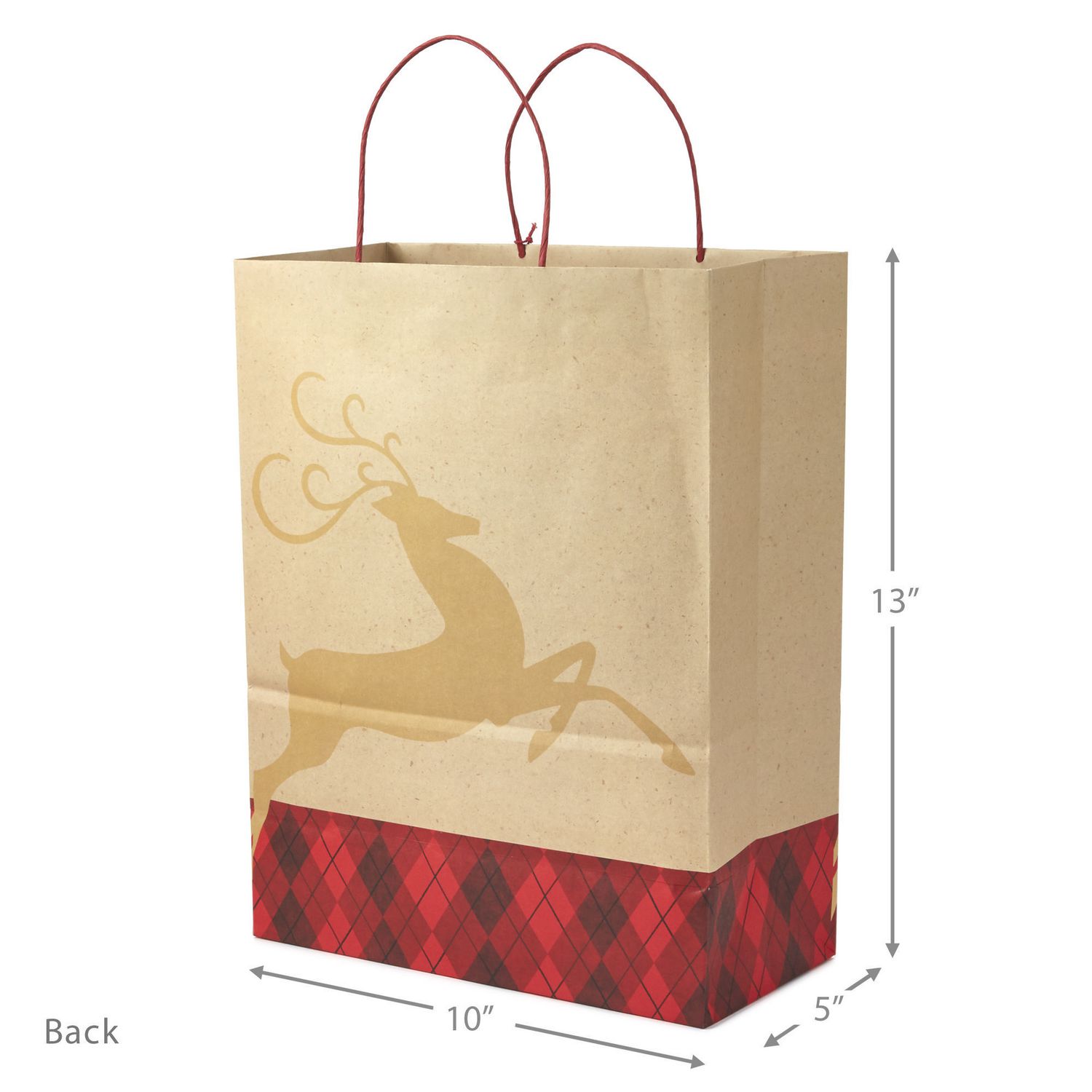 Belle moyenne grande mini cadeau de noël sacs papier-pack de 12 renne santa