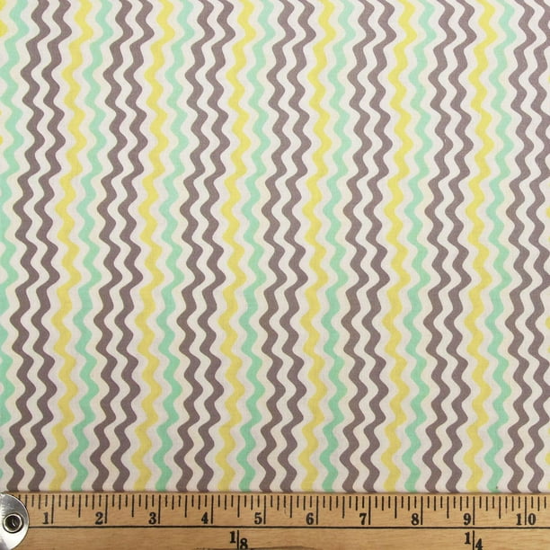 Tissu au mètre en coton Fabric Creations à motif de zig-zags de couleurs rafraîchies