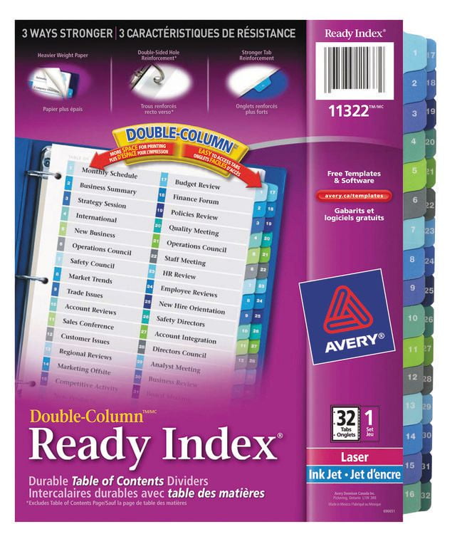 Avery Double Column Index Divider | Walmart Canada