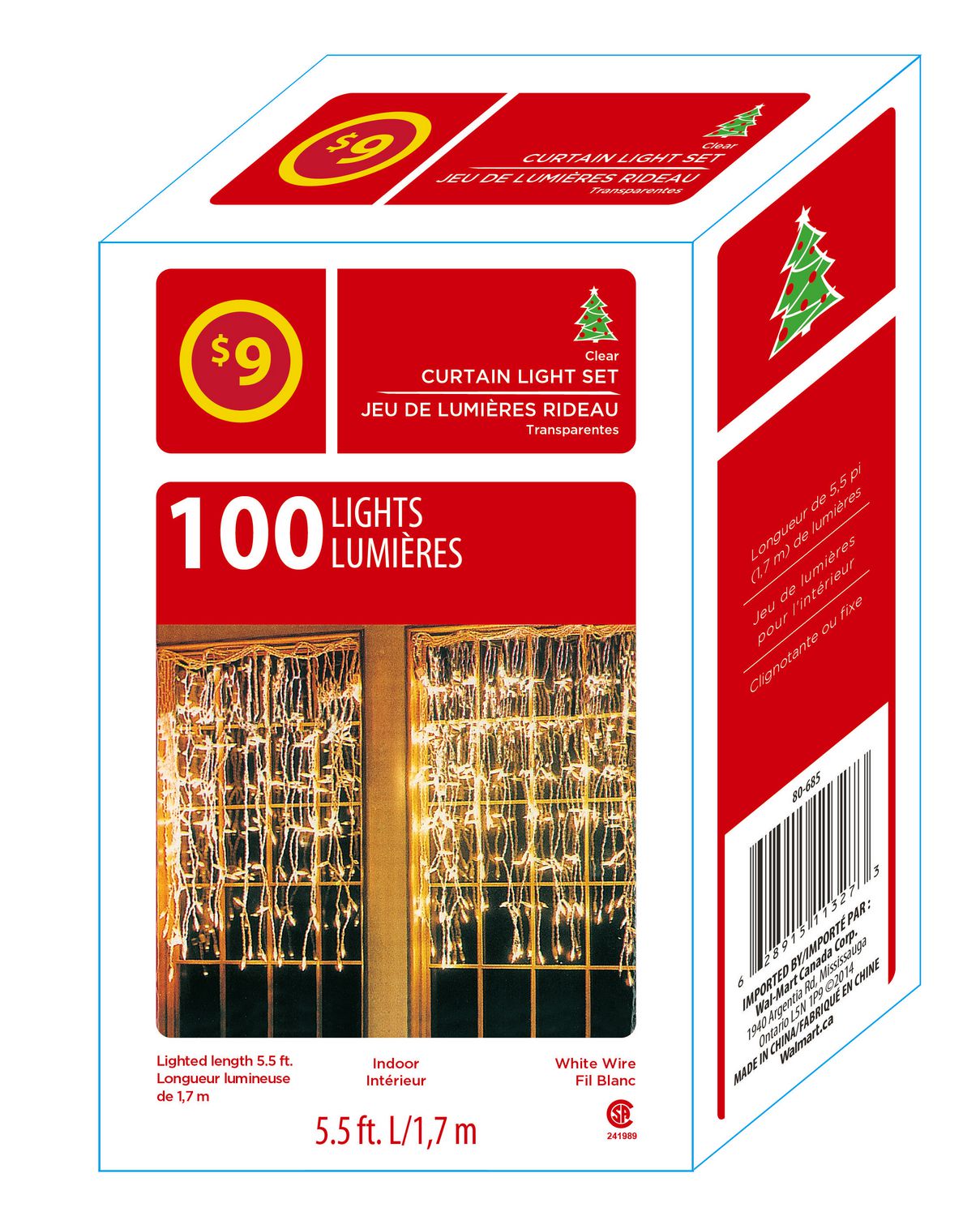 Holiday time 100 Curtain Lights Walmart Canada