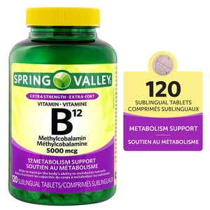 Spring Valley Vitamine B12 Méthylcobalamine 5000mcg