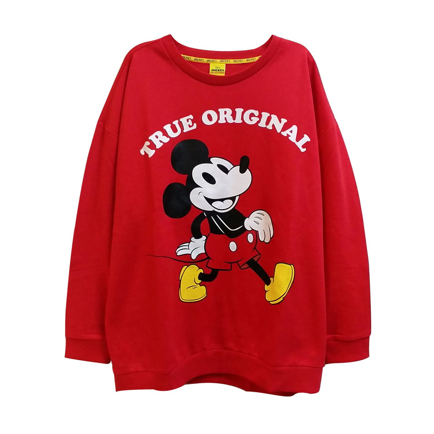 Disney 90e anniversaire t-shirt doux décontractée à manches longues pour femmes - Mickey le vrai original