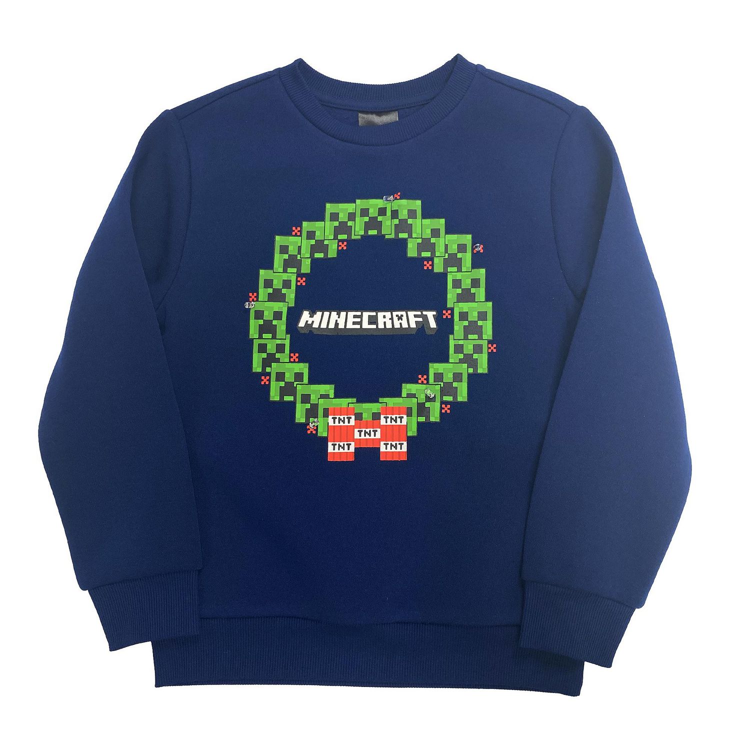 Minecraft Boys Creeper Wreath Light Up Long Sleeve Crew - Walmart.ca