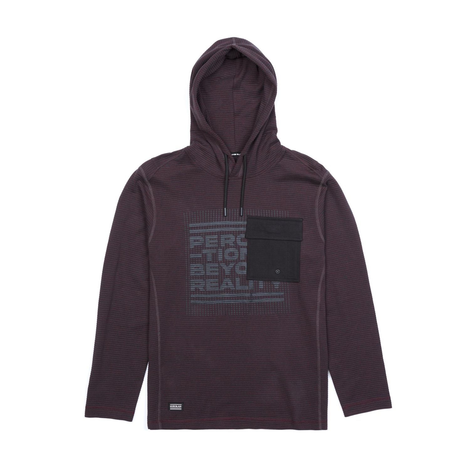 Tee-shirt Capuchon manches longues Dark Black pour hommes