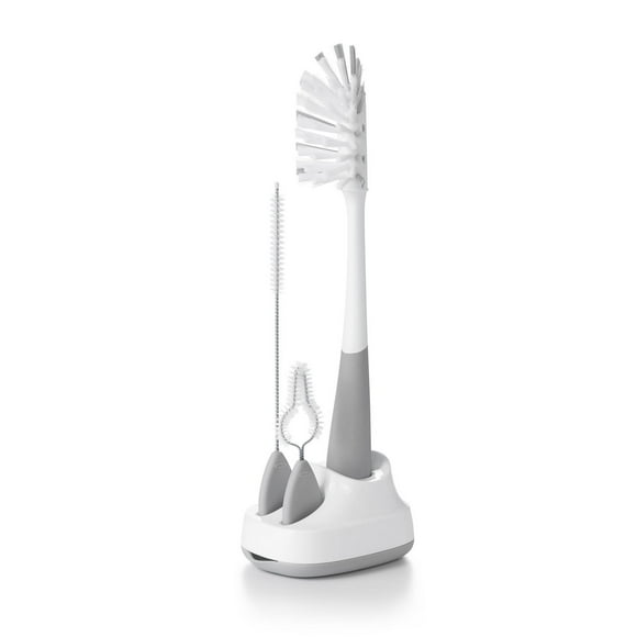 OXO Tot - Ensemble de Nettoyage pour Bouteilles d'Eau et Gobelets avec Paille - Outil Polyvalent Idéal pour Nettoyer les Biberons, Gobelets à Paille, Parties de Tire-lait - Équipement de Nourrissage pour Bébé - Gris