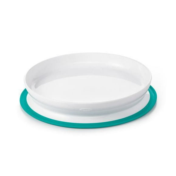 OXO Tot - Assiette à Ventouse Stick & Stay - Base à Ventouse Sécurisée - Favorise l'Auto-Alimentation - Lave-Vaisselle - Facile à Enlever pour les Parents - Alimentation Bébé dès 6 Mois - Bleu Sarcelle - 61120900