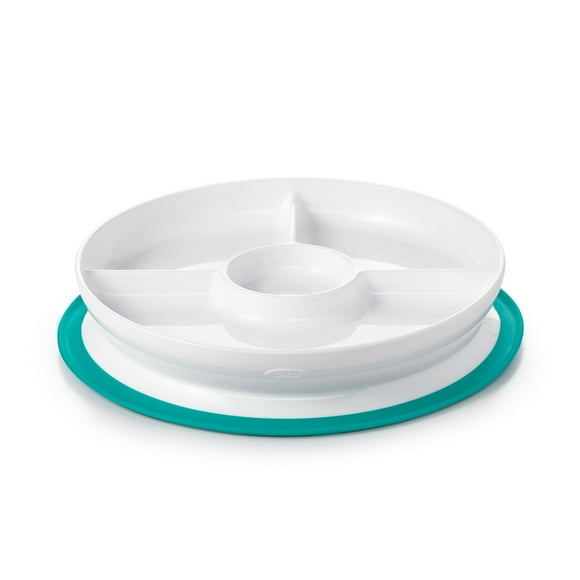 Oxo Tot Stick & Stay Assiette Divisée, Sarcelle, Assiette à Ventouse