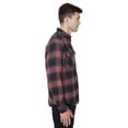 thumbnail image 2 of Dark Black Men's Long-Sleeve Plaid Button-Down Shirt with Pockets, 2 of 6