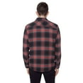 thumbnail image 3 of Dark Black Men's Long-Sleeve Plaid Button-Down Shirt with Pockets, 3 of 6