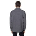 thumbnail image 3 of Dark Black Men's Long-Sleeve Button-Down Shirt with Pockets, 3 of 6