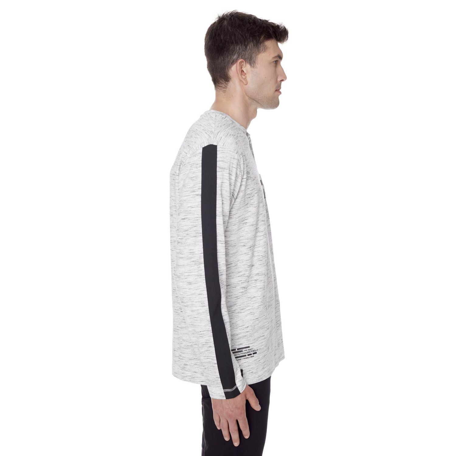 Dark Black Henley  à manches longues pour hommes