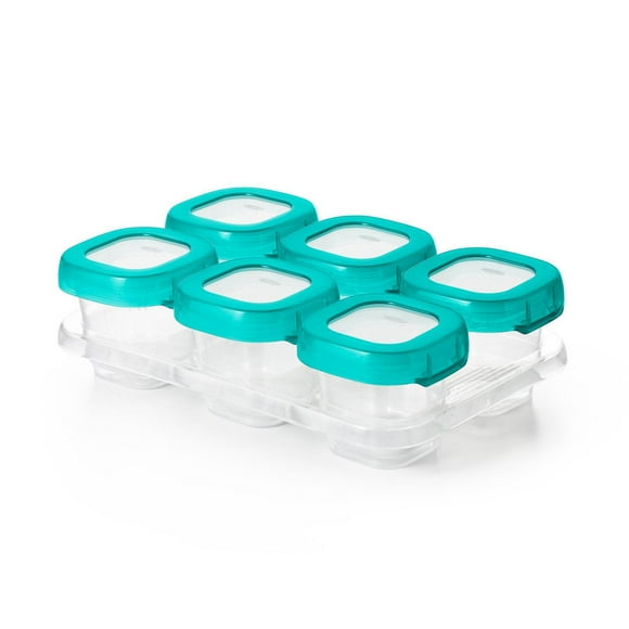 OXO Tot - Baby Blocks en Plastique de 60 ml - Contenants de Rangement pour Congélateur - Bleu Sarcelle - 61129900