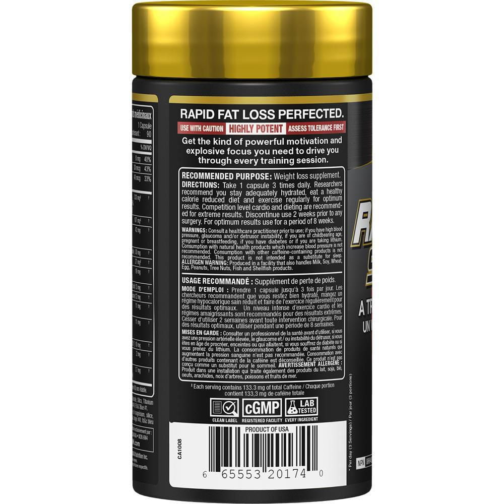 Capsules bruleuses de graisse Shredded de Rapidcuts par Allmax