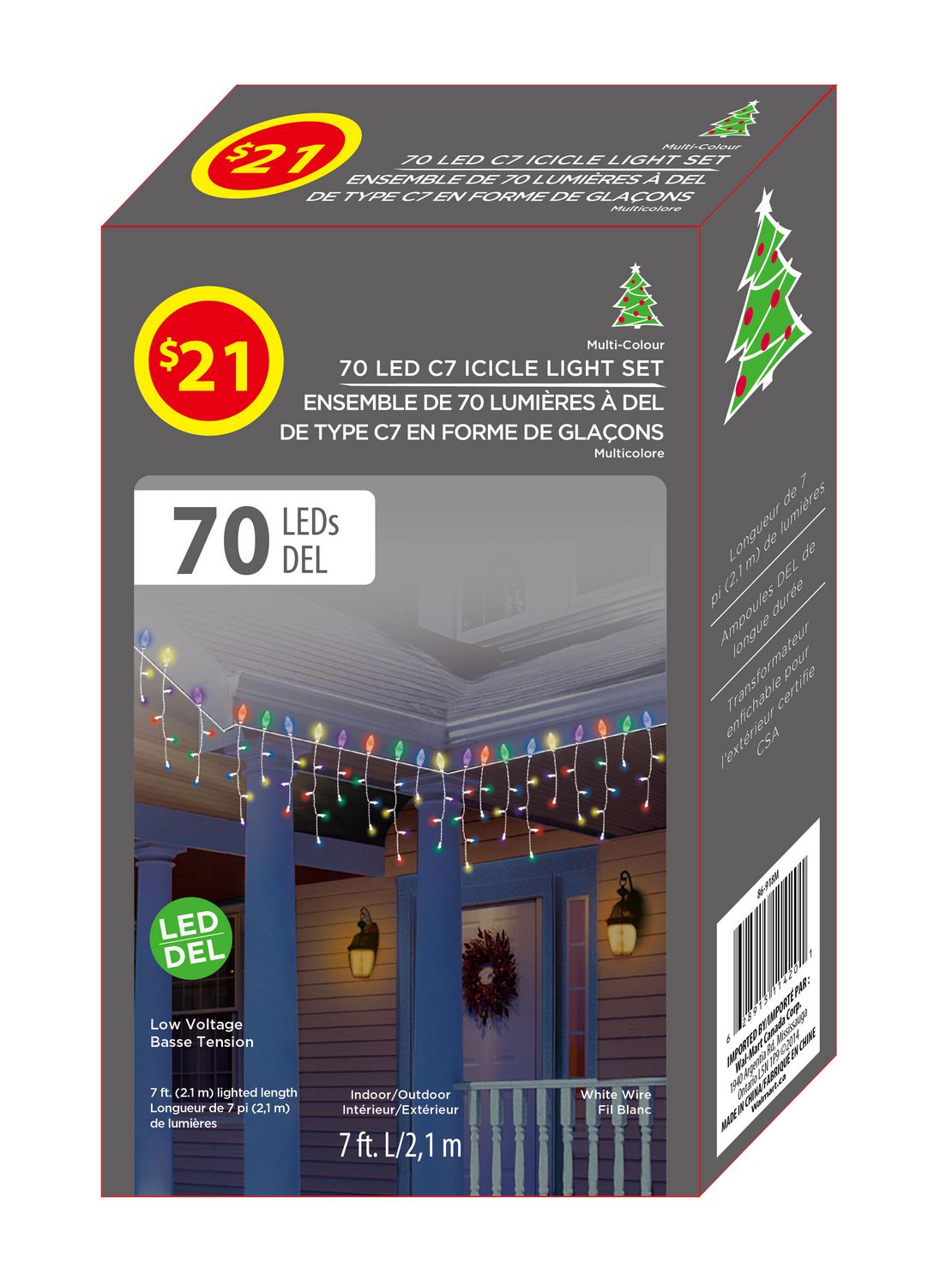 70 LED C7 Icicle Light Set Walmart Canada