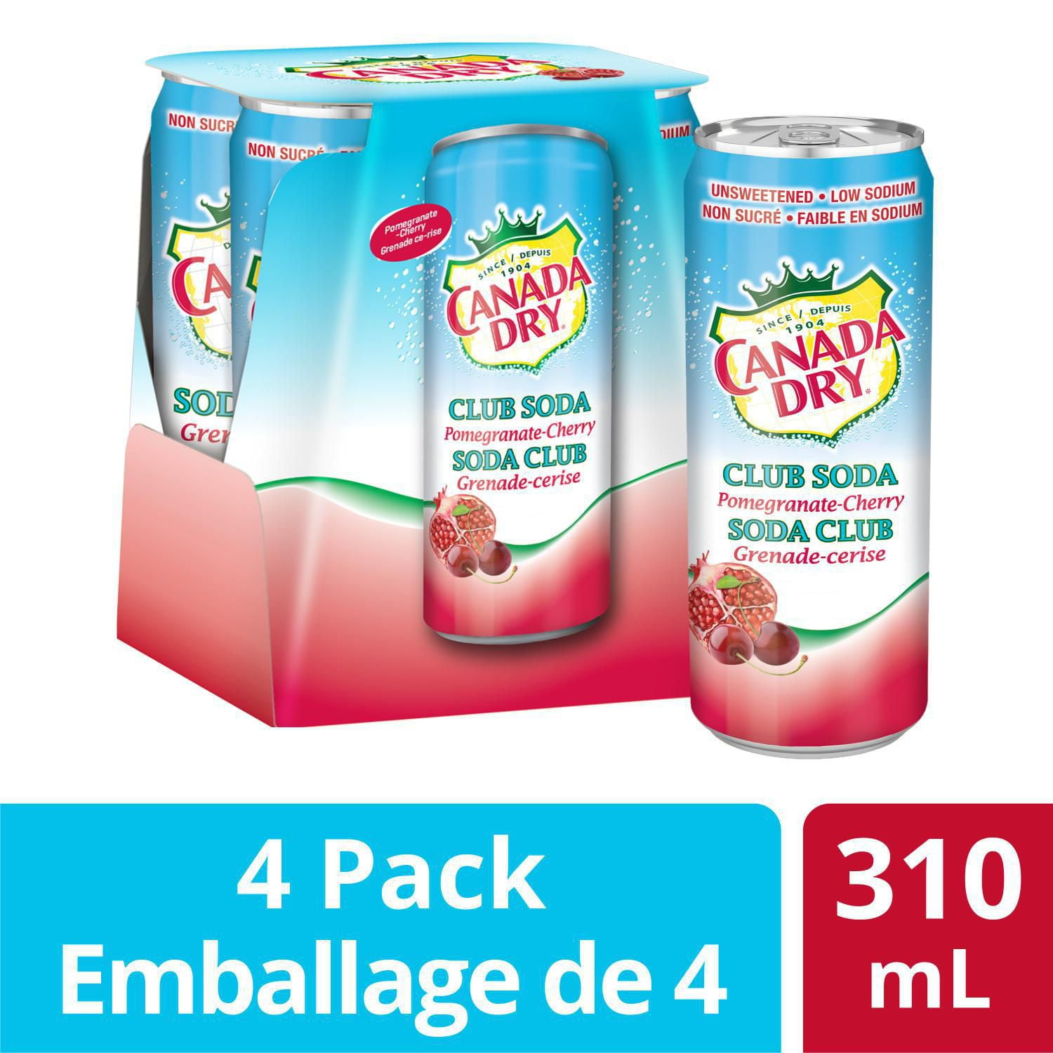 Canada Dry® Club Soda PomegranateCherry 310 mL Cans, 4 Pack Walmart