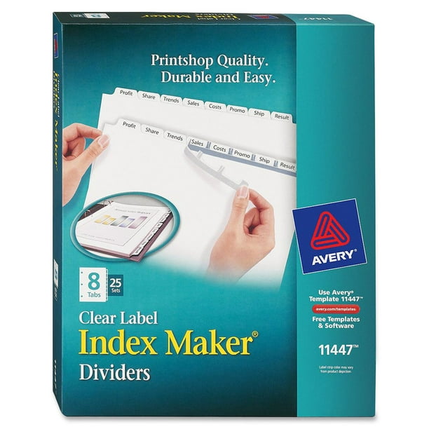 Avery Index Maker Clear Label Divider