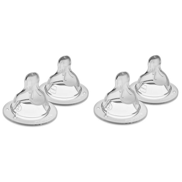 Tétines pour biberon MAM, tétine à débit moyen niveau 2 (ensemble de quatre), pour 2+ mois, tétines en silicone SkinSoft pour biberons de bébé, convient à tous les biberons MAM