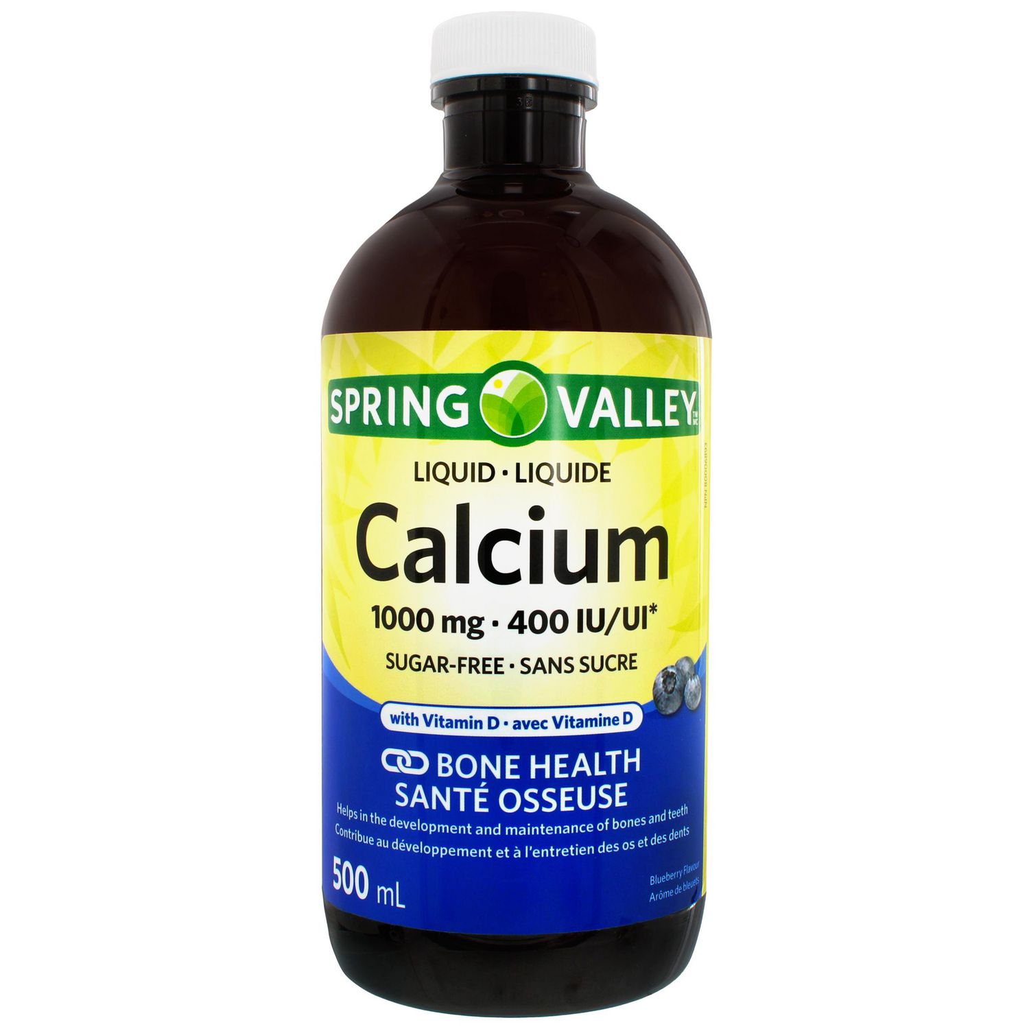 Spring Valley Liquid Calcium1000 mg • 400 IU with Vitamin D Blueberry - Sugar Free