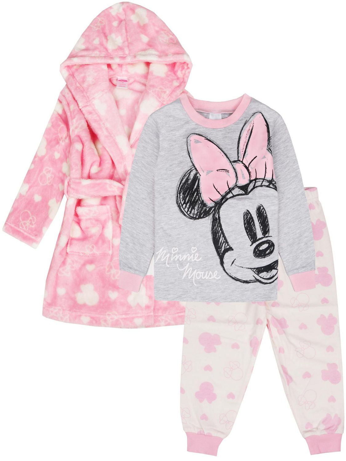 Minnie Mouse three piece pajama set for girls