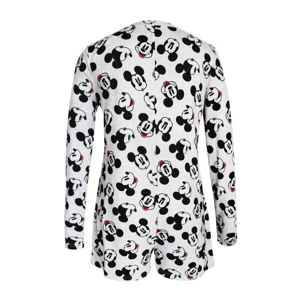 DISNEY Mickey Mouse - Pyjama gris pour femme à manches longues
