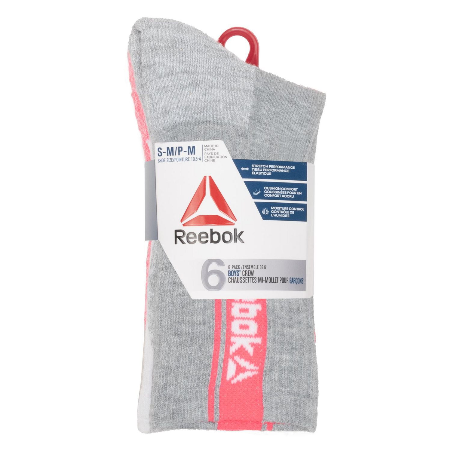 Crew Socks, 6PK, GIRLS' CREW