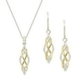 thumbnail image 1 of Quintessential Sterling silver Two Tone Silver Gold Plated  Love Knot Drop Earring, 1 of 6