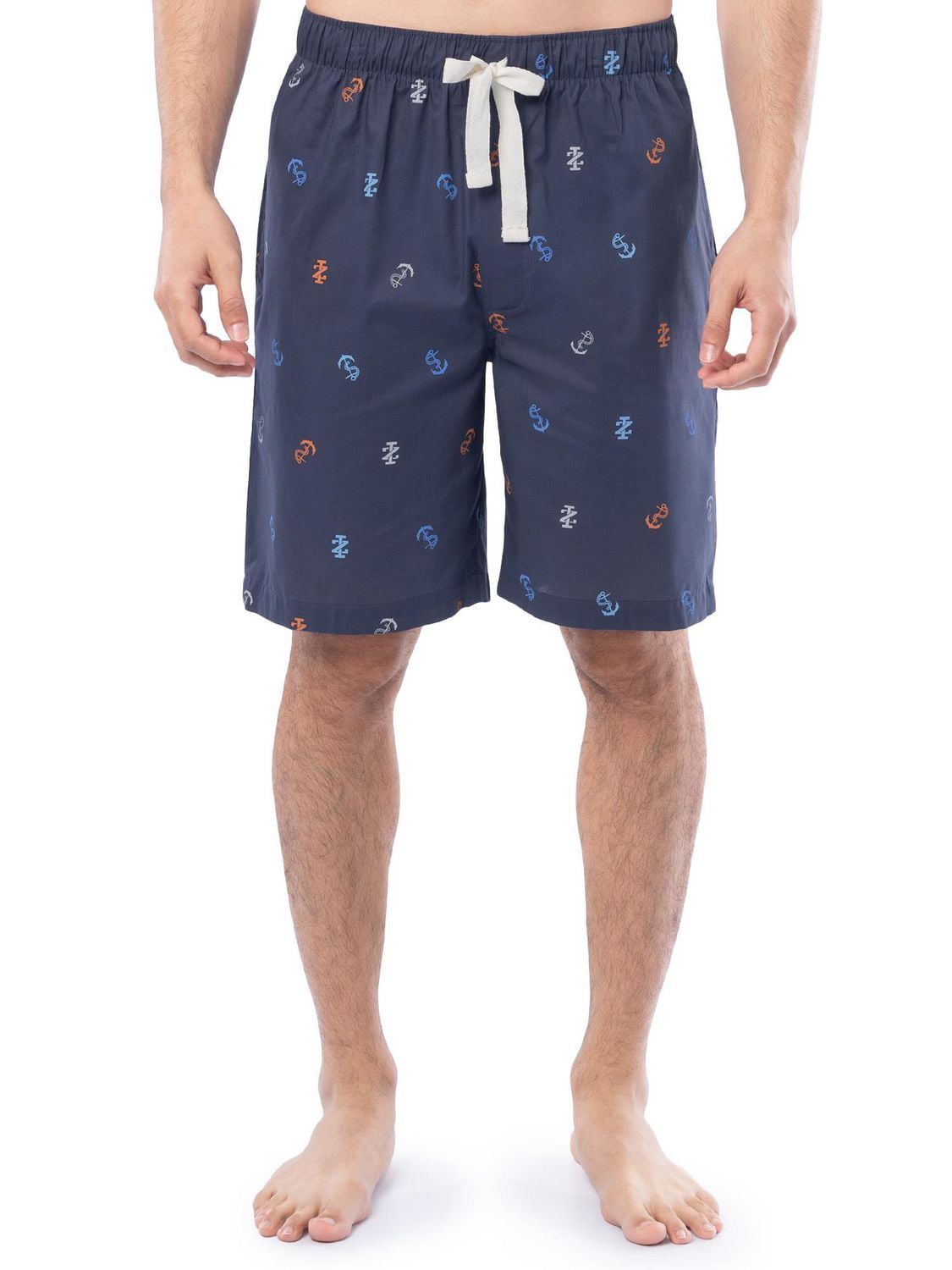 IZOD Men's Printed Cotton Sleep Shorts, Blue Anchors Away